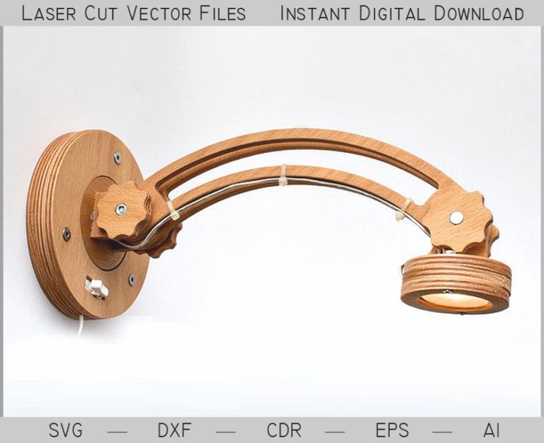Wooden adjustable wall lamp with articulated arms