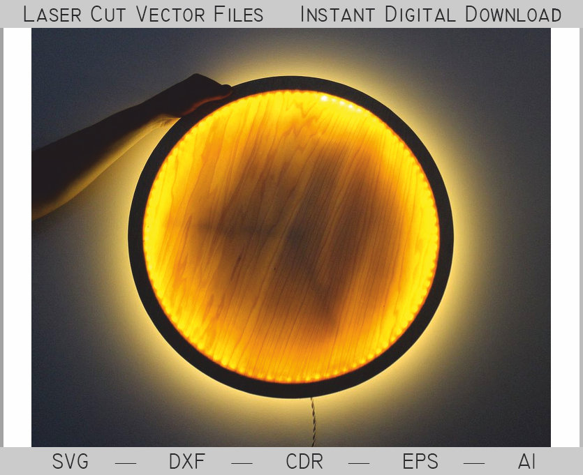 Round amber night light showing a dark lunar eclipse arc