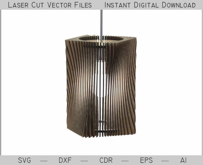 Tall cylindrical pendant lamp made from curved wooden ribs