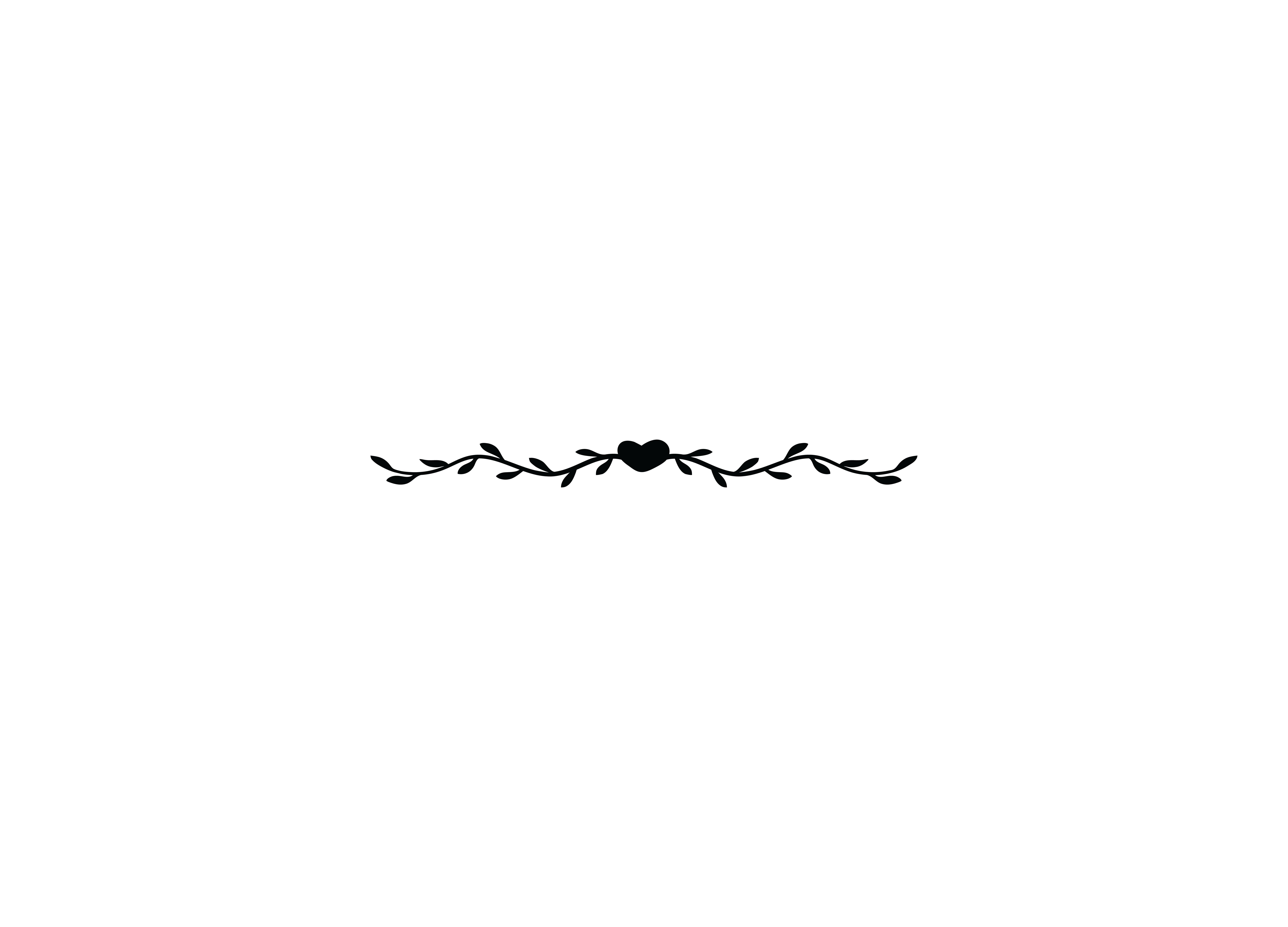 Horizontal leaf border with a small central heart