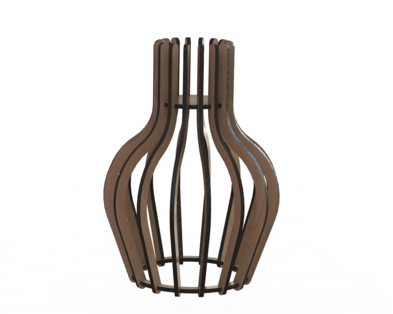 Tall Ribbed Lampshade SVG, DXF and CDR project preview