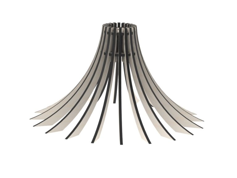 Flared Ribbed Lampshade SVG, DXF and CDR project preview