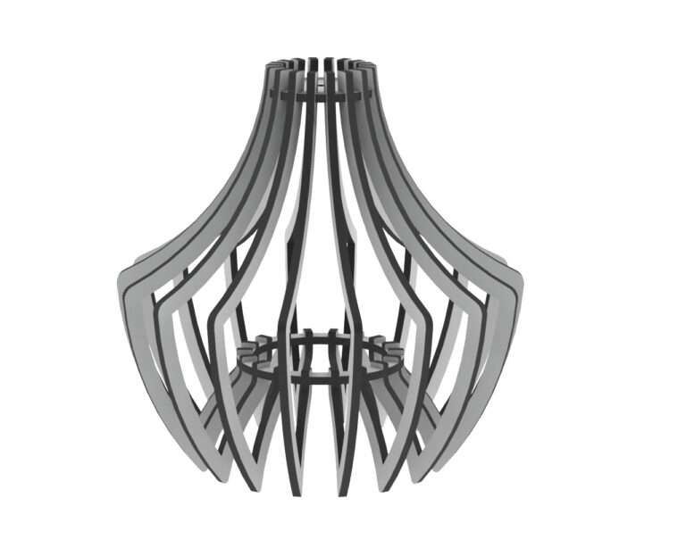 Bulb-Shaped Ribbed Lampshade SVG and DXF project preview
