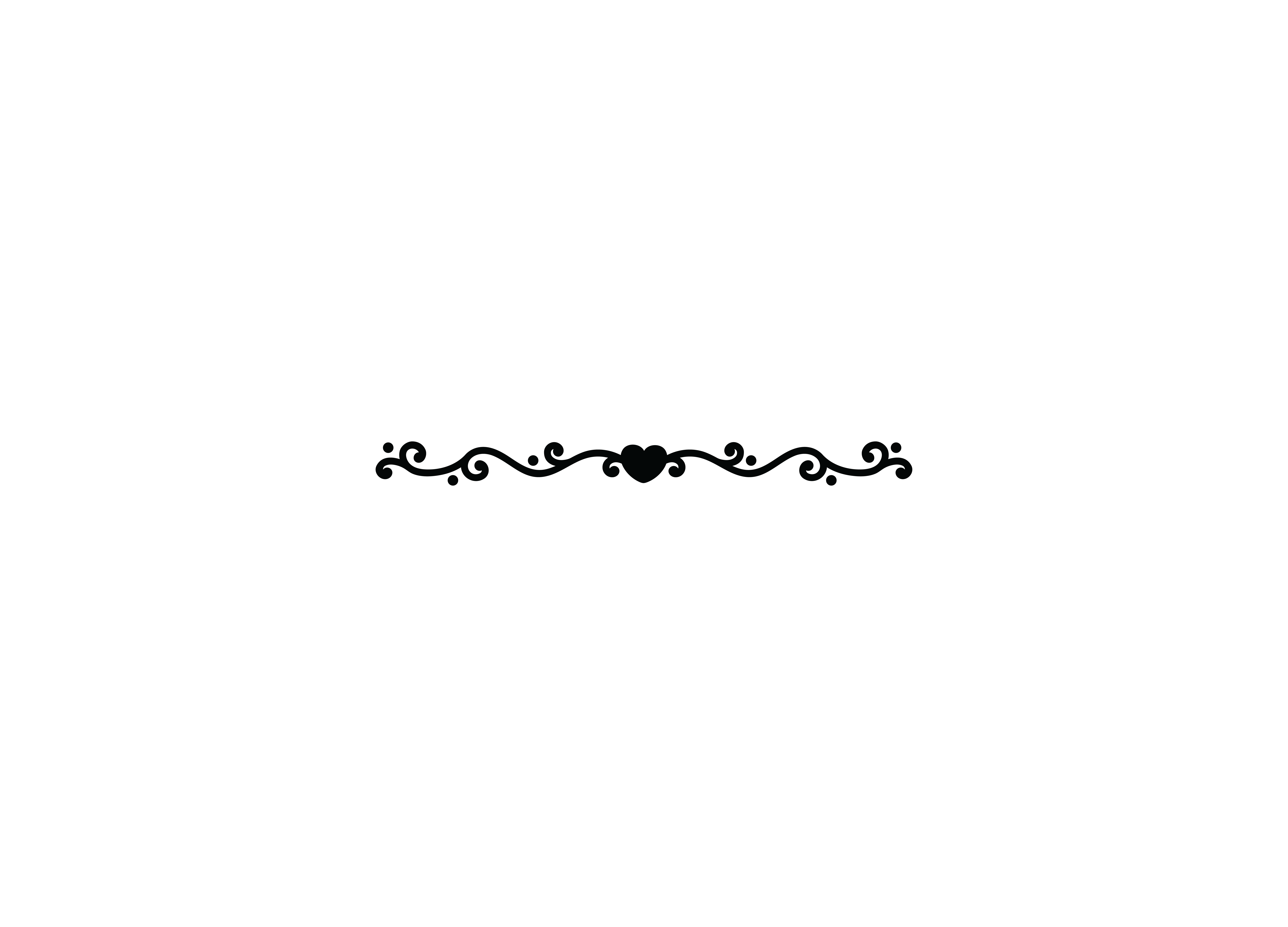 Black horizontal scroll border with a small center heart