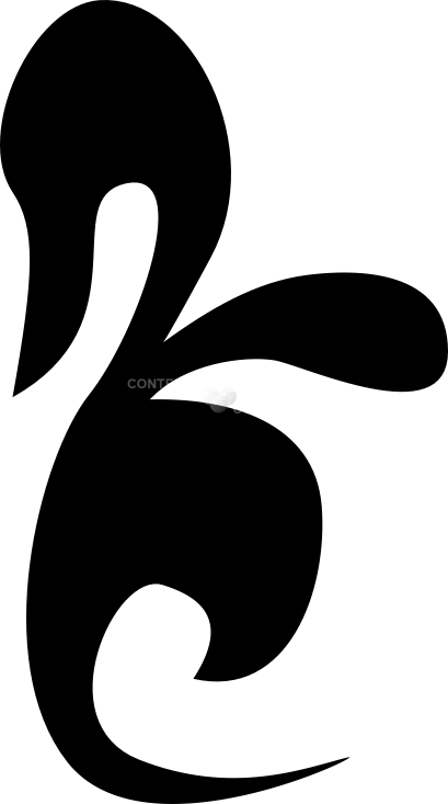 Curving ornamental arabesque vector element