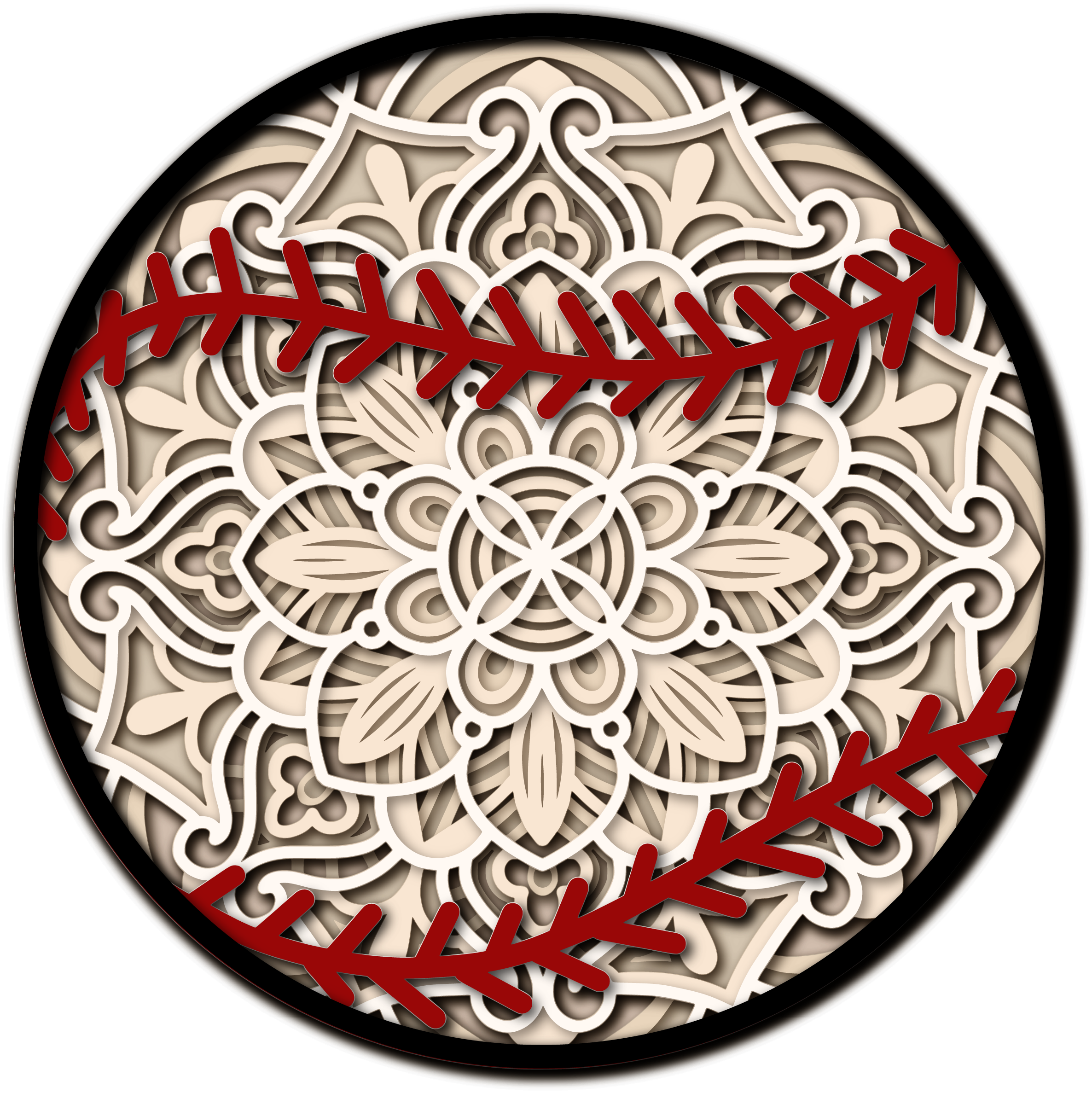 Layered Baseball Mandala SVG Design project preview