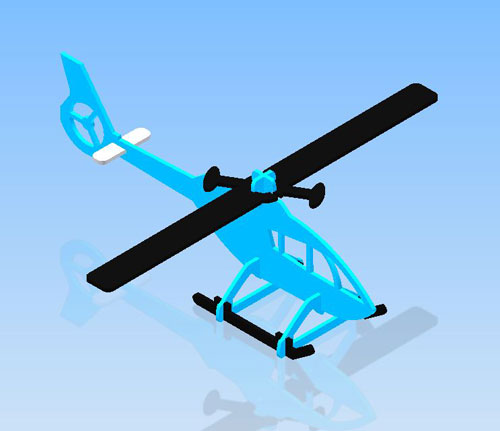 Helicopter 3D Puzzle EPS Model project preview