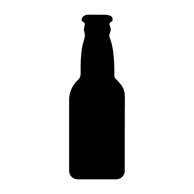 Solid black classic beer bottle silhouette