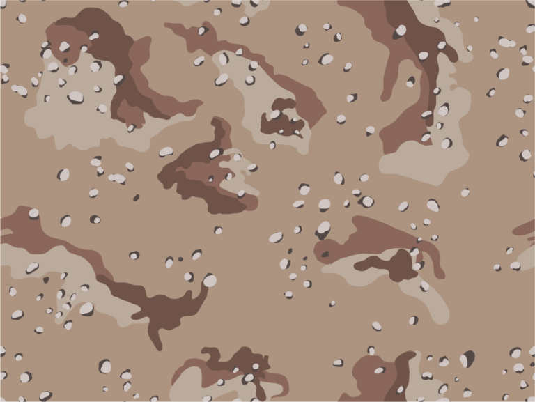 Desert camouflage pattern in layered tan brown and gray shapes