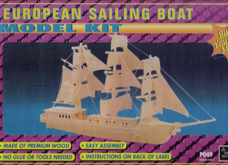 Assembled European sailing boat wooden model with multiple masts