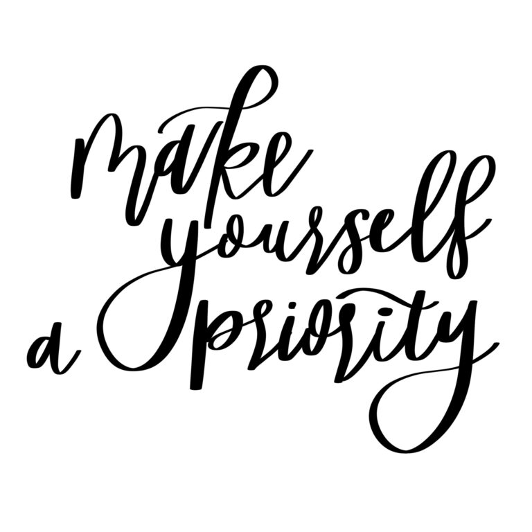 Make yourself a priority quote in flowing black script lettering