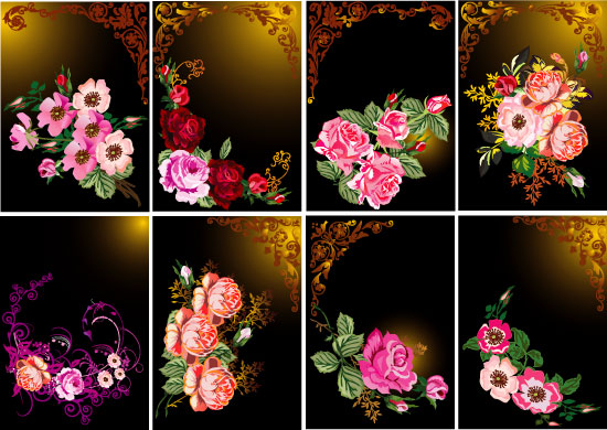 Vintage Floral Background EPS and AI Set project preview