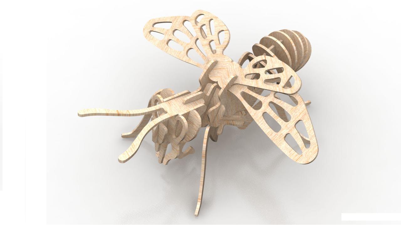 Insect 3D Puzzle CDR, DXF and EPS Files project preview