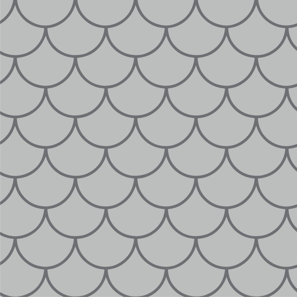 Overlapping rounded fish scales arranged in offset gray rows