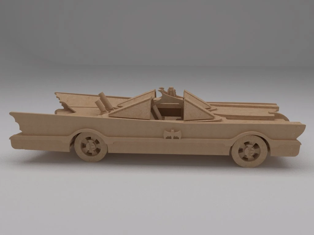 Assembled wooden classic convertible car puzzle model