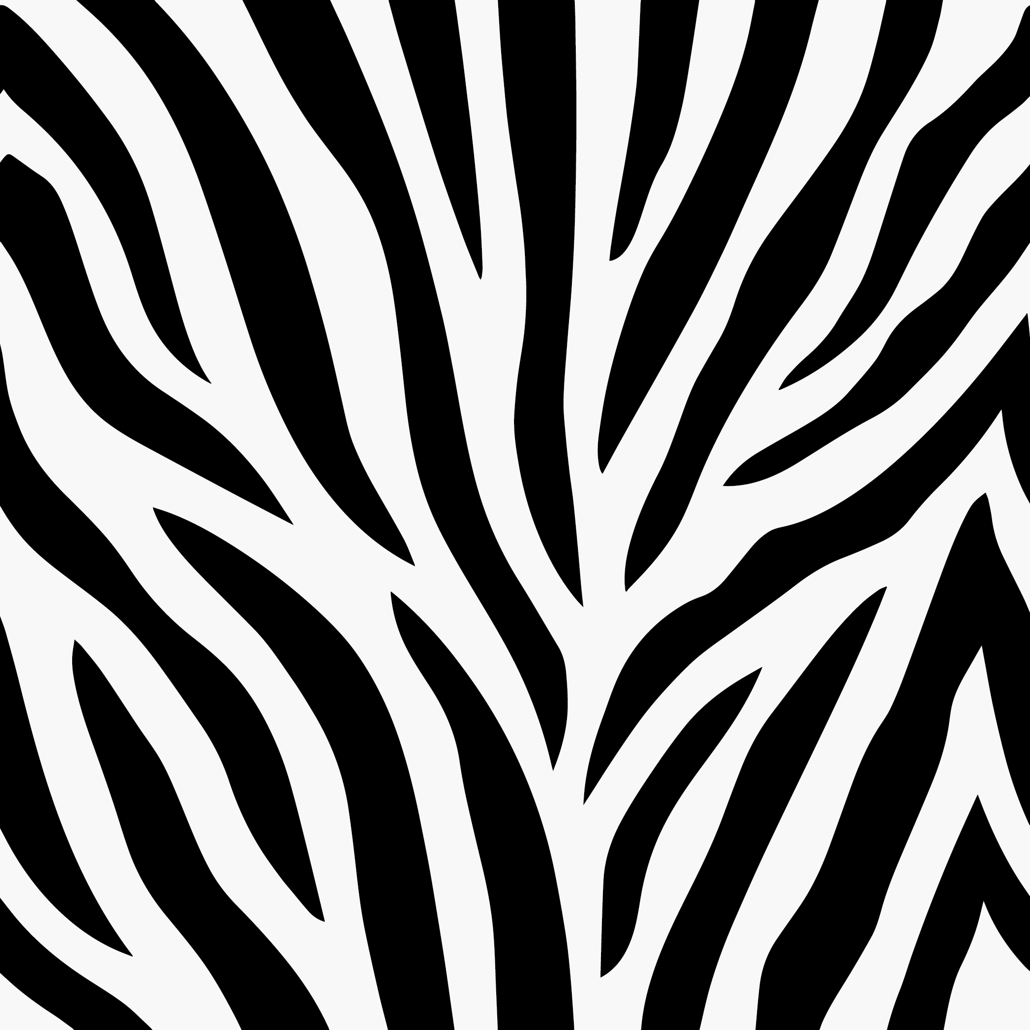 Bold black zebra-like stripes branching across a white background